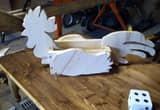 Wooden rooster planter